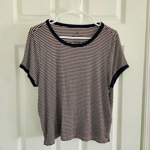 American Eagle Soft & Sexy Tee - blue and red stripe